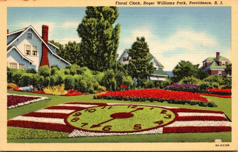 Rhode Island Providence Roger Williams Park Floral Clock Curteich