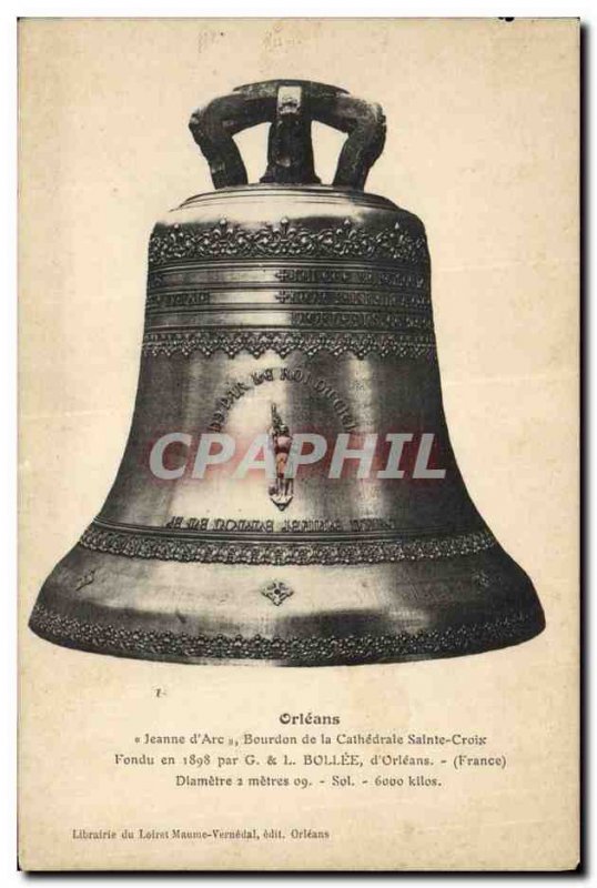 Postcard Old Bell Orleans Jeanne d & # 39Arc Bourdon cathedral Holy Cross