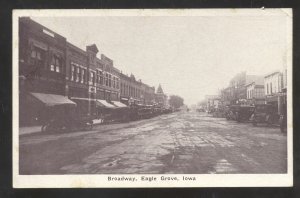 EAGLE GROVE IOWA DOWNTOWN BROADWAY STREET SCENE VINTAGE POSTCARD