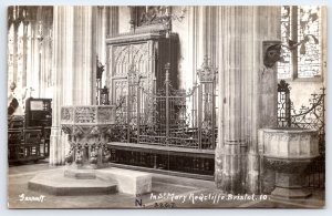 Vintage Photo Postcard In St Mary Redcliffe Bristol Church Interior