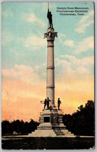 Chattanooga Tennesse 1914 Postcard Georgia State Monument Chickamauga Battle