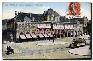 Postcard Old Nice Casino Municipal Tramway