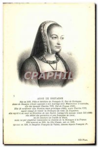 Old Postcard Anne De Bretagne daughter of Francis II Duke of Brittany