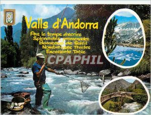 Postcard Modern Valls d'Andorra No Write the Splendid Time Walks Fishing