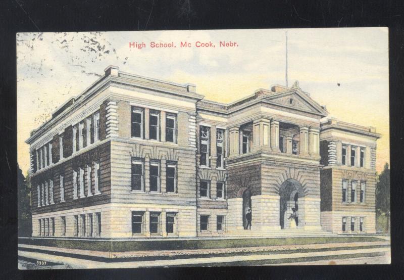 MCCOOK NEBRASKA HIGH SCHOOL BUILDING ANTIQUE VINTAGE POSTCARD