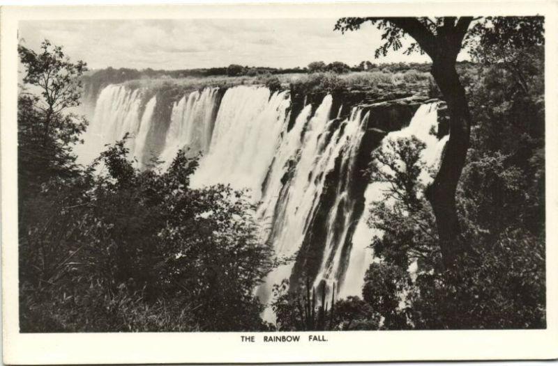 rhodesia, Victoria Falls, Rainbow Fall (1940s) RPPC