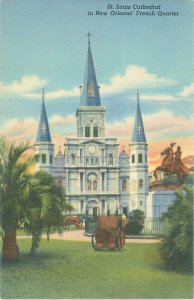 New Orleans, Louisiana St Louis Cathedral, Linen, Unused