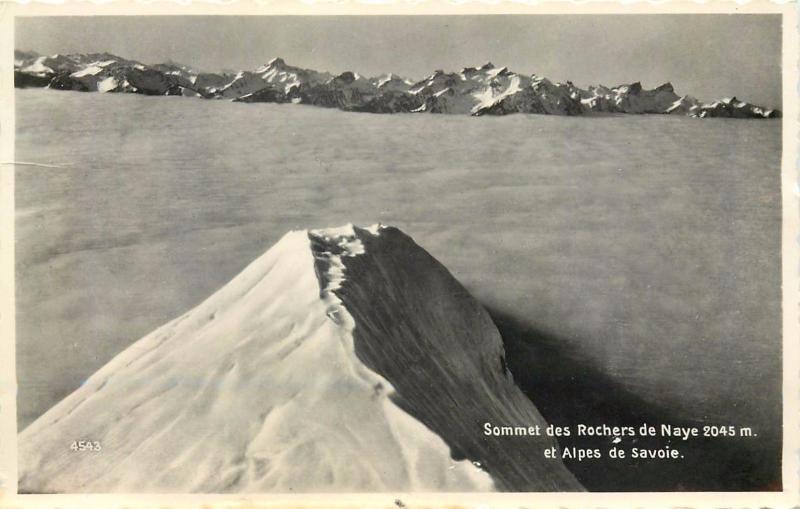 Sommet des Rochers de Naye 2045m et Alpes de Savoie Switzerland photo postcard