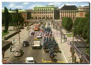 Postcard Modern Stockholm Norrbro med vaktparaden Army