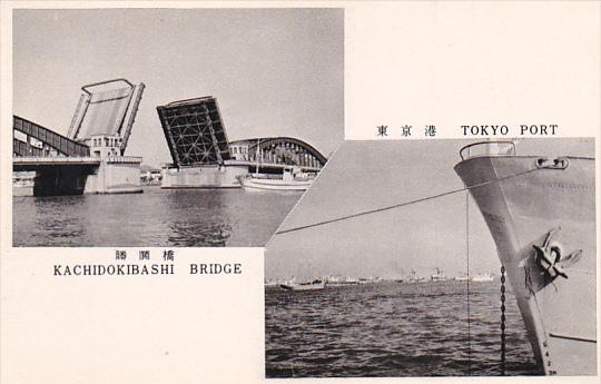 Japan Tokyo The Port and Kachidokibashi Bridge