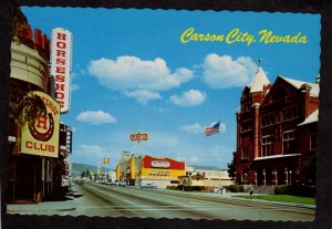 NV Horseshoe H Club Casino Carson City Nevada Postcard