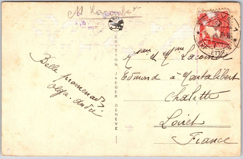 1930 Geneve - La Rade Et Vue Sur La Ville Switzerland Posted Postcard