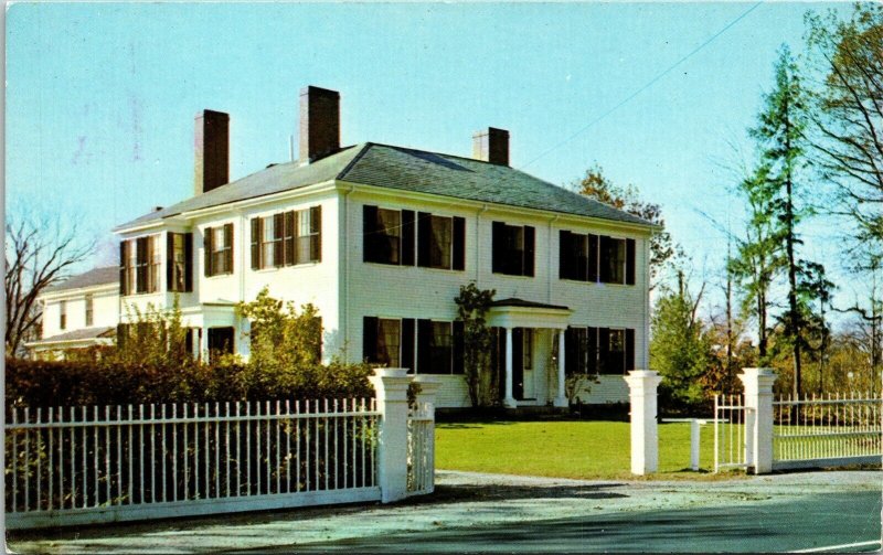 Concord Massachusetts Ralph Waldo Emerson Vintage Postcard House Front Yard 