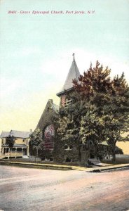 Port Jervis, NY New York  GRACE EPISCOPAL CHURCH Orange County ca1910's Postcard