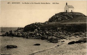 CPA ROSCOFF. Le Rocher et la Chapelle Ste-Barbe (252472)