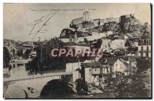 Old Postcard Lourdes Chateau And Old Bridge