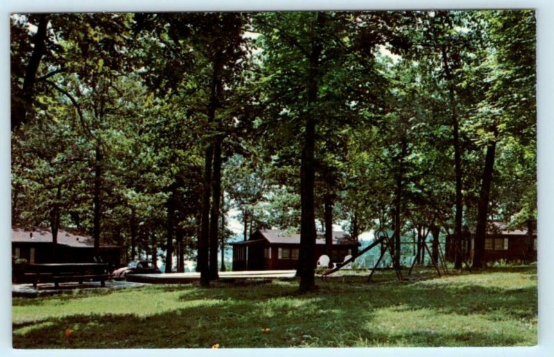 MOUNTAIN HOME, Arkansas AR ~ Roadside FISH and FIDDLE RESORT 1960s-70s Postcard