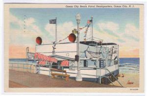 Beach Patrol Headquarters Ocean City New Jersey 1939 postcard