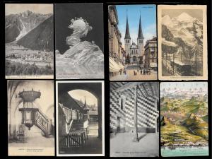 Postcard Tour of Switzerland (136) postcards Unused & Used Fresh c1900s-1930s