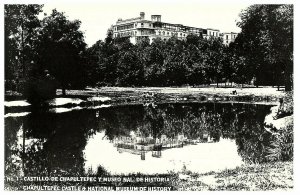 Lot 2 Central View National Museum & Chapultepec Castle Mexico RPPC Postcard