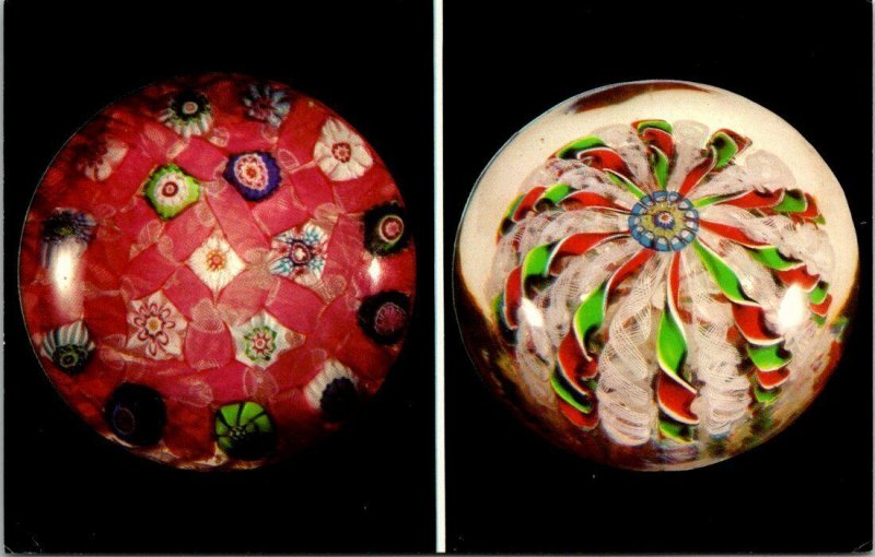 VINTAGE POSTCARD ANTIQUE GLASS PAPERWEIGHTS FROM THE EVANGELINE BERGSTROM COLLEC