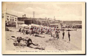 Old Postcard Saint Maxime Sea The Beach and the Casino Bains