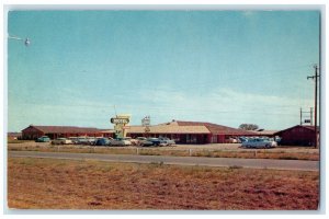 c1960 Branding Iron Motel Entrance Wichita's Municipal Airport Kansas Postcard