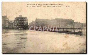 Old Postcard The flood of the Seine Pont d & # 39Arcole L & # 39eau reached t...