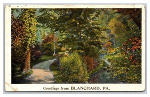 Generic Scenic Greetings Road Blanchard Pennsylvania PA UNP Linen Postcard U21