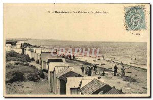 Old Postcard Bernieres The Cabins The Full Sea
