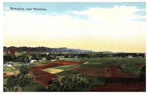 Aerial View Moanalua Hawaii Farm Land Father Damien Estate Postcard