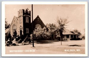K45/ Malden Missouri RPPC Postcard c40-50s Methodist Church 485