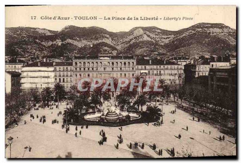 Old Postcard Cote Azur Toulon Place de la Liberte