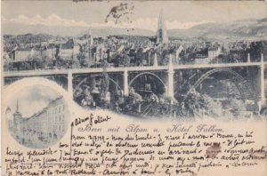 Switzerland Bern Mmit Alpen und Hotel Falken 1899