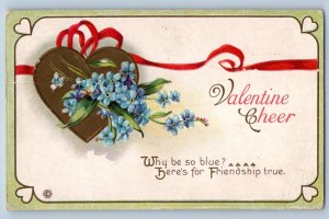 Valentine Postcard Heart And Flowers Embossed Baltimore Maryland MD 1923 Vintage