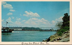 Greetings from Pickwick Dam Tennessee Postcard PC410