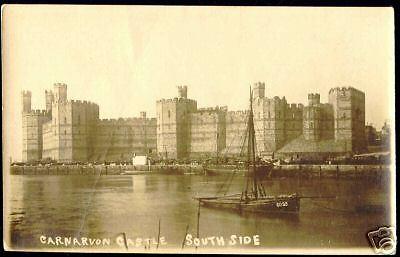 wales, CARNARVON Castle, South Side (ca. 1915) RPPC