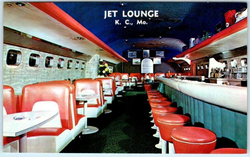 KANSAS CITY, Missouri  MO   Roadside JET PLANE LOUNGE at STATE HOTEL Postcard