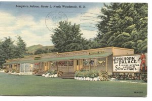 Postcard Longhorn Palace Route 3 North Woodstock NH