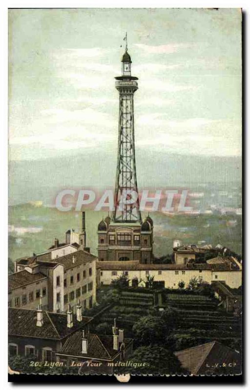 Postcard Old Lyon Tower Metallic