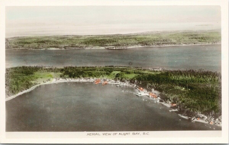 Alert Bay BC British Columbia Aerial View Gowen Sutton c1952 RPPC Postcard F31