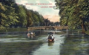 Boating at Epworth Lake in Lincoln, Nebraska