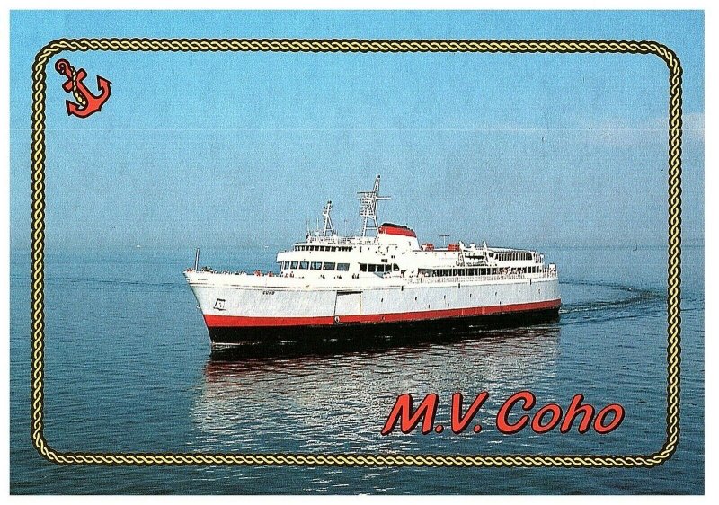 M.V. Coho Ferry in Port Angeles, Washington to Victoria BC Souvenir Postcard