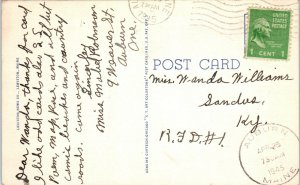 1940s High School Lewiston Maine Linen Postcard