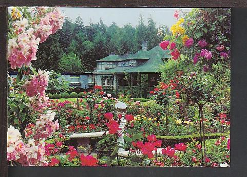 Roses Buchart Gardens Vancouver BC Canada Postcard BIN 