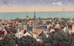 Zoppot Sopot Aerial Old Poland Postcard