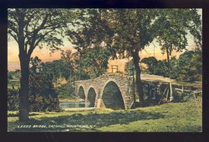 Leeds New York/NY Postcard, View Of Leeds Bridge, Catskill Mountains