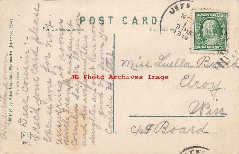 TX, Jefferson, Texas, Allen Urquhart's Pharmacy Interior View, 1910 PM