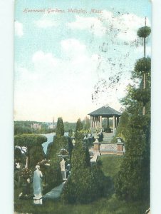 Pre-1907 GARDEN SCENE Wellesley - Near Newton & Boston Massachusetts MA AF7134