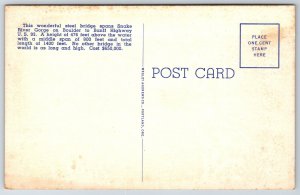 Twin Falls ID~Twin Falls Jerome Bridge Over Snake River~Vintage Linen Postcard